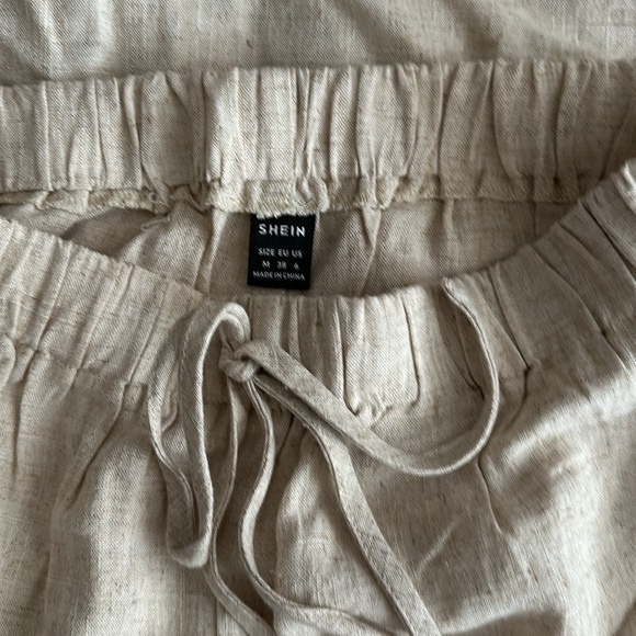 SHEIN: Wide Leg, Side Slit Linen Pants, Size M - Picture 4 of 6
